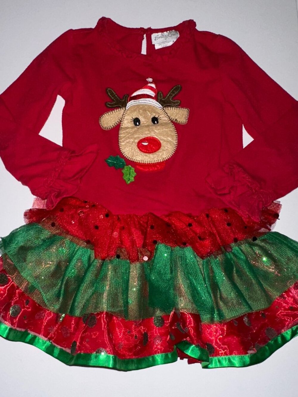 EMILY ROSE appliqued REINDEER CHRISTMAS DRESS size 6